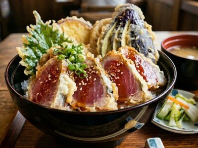 極レアかつお天丼